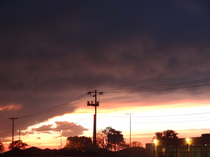 Silhouetted Power Lines — Orange