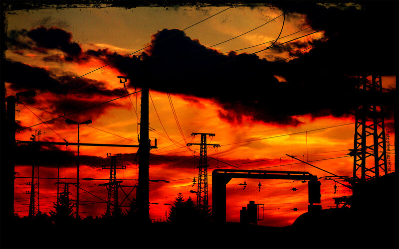 Silhouetted Power Lines