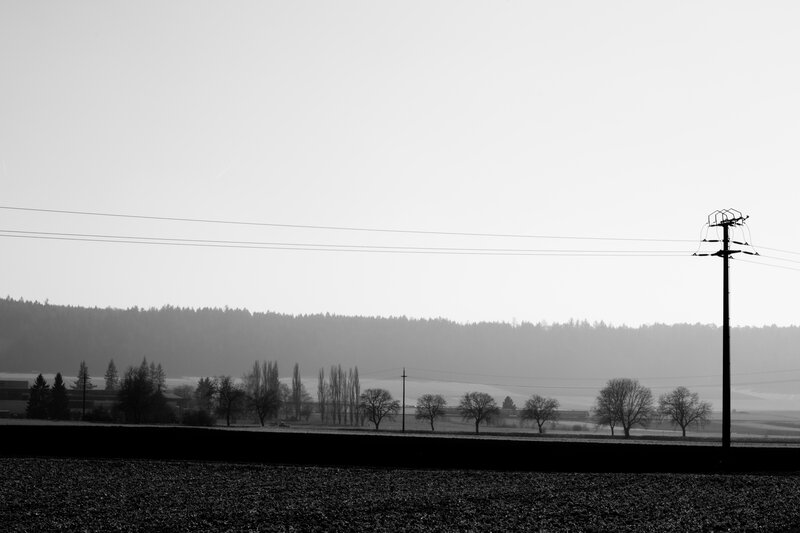 Silhouetted Power Pole