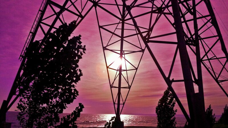 Silhouetted Power Pylon