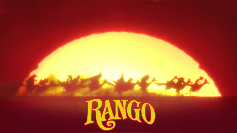 Silhouetted Riders on Horses