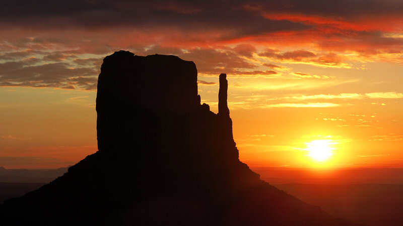 Silhouetted Rock Formation — Orange, Dramatic, Sunset
