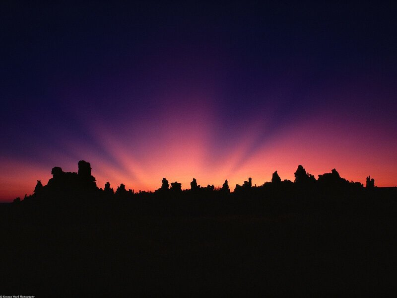 Silhouetted Rock Formations — Purple, Dramatic