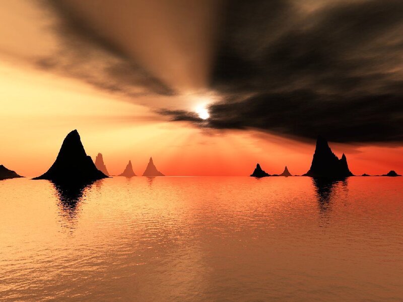 Silhouetted Rock Formations