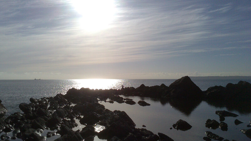 Silhouetted Rocks at Coast