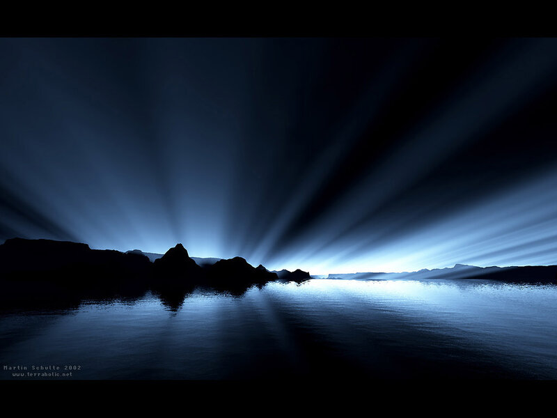 Silhouetted Rocks at Night — Blue