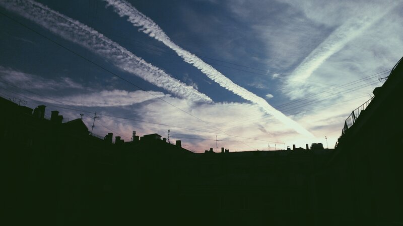 Silhouetted Rooftops and Sky