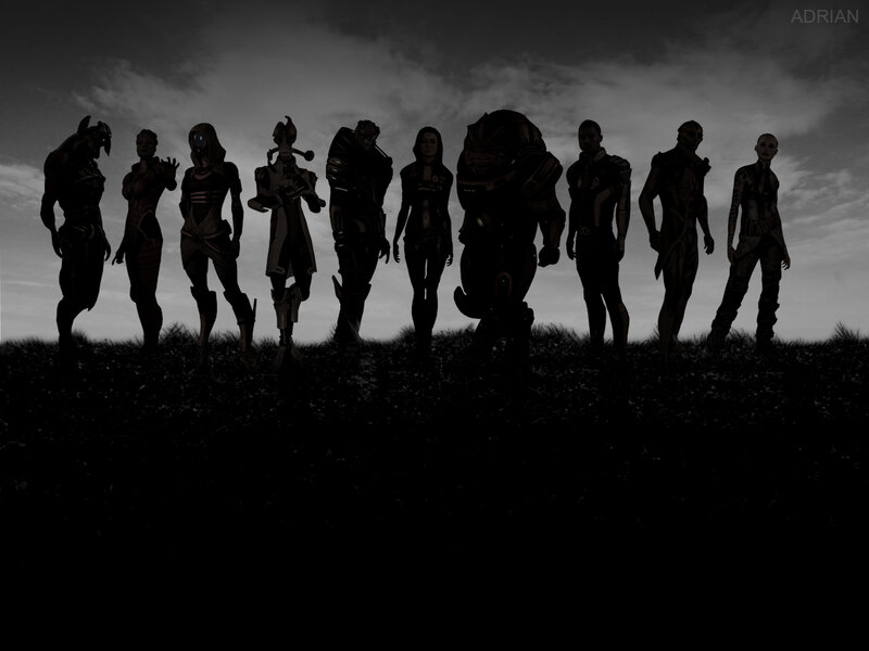 silhouetted sci-fi characters