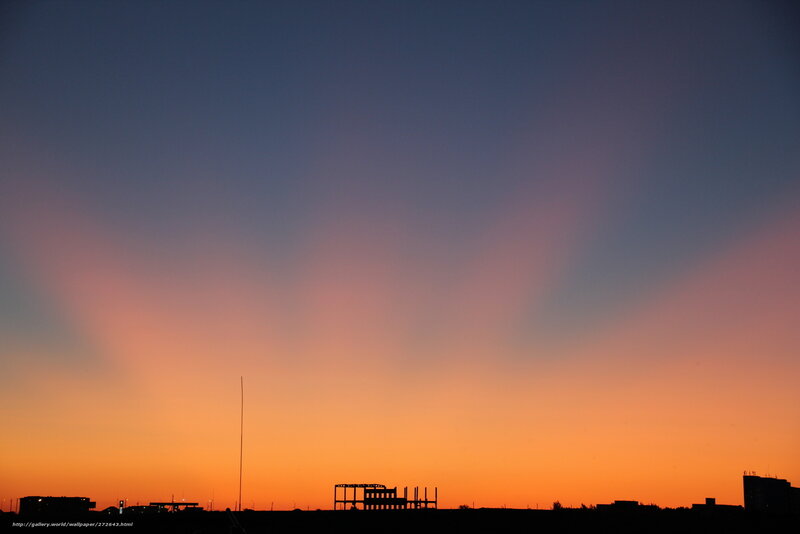 Silhouetted skyline at sunset