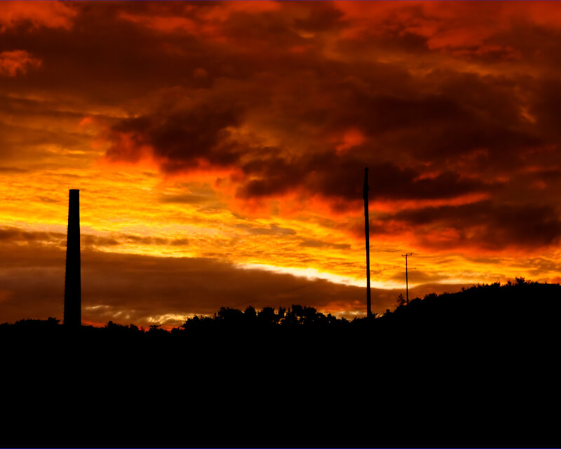 Silhouetted Smokestack