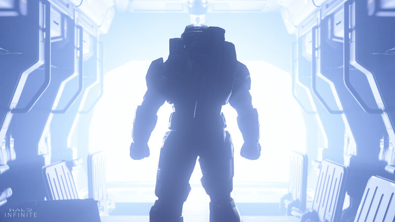 Silhouetted Soldier in Armor