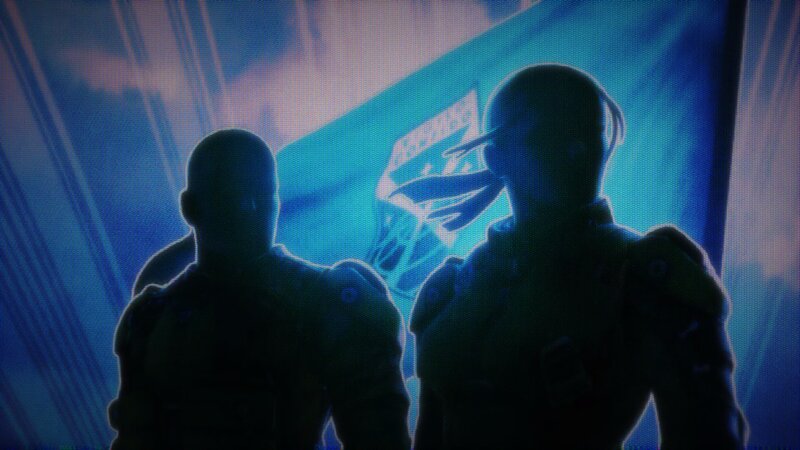Silhouetted Soldiers — Blue, Dramatic