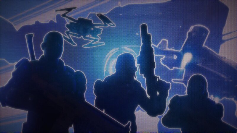 Silhouetted Soldiers — Blue