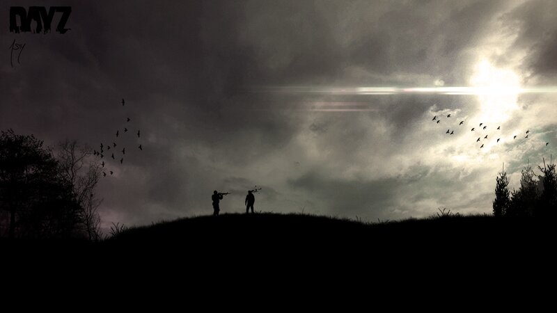Silhouetted Soldiers on Hill
