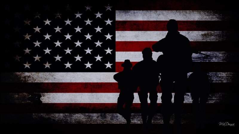 Silhouetted Soldiers