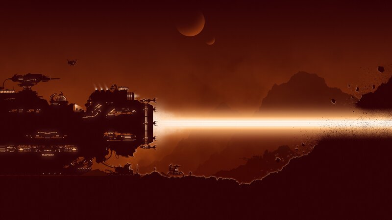 Silhouetted Spaceship