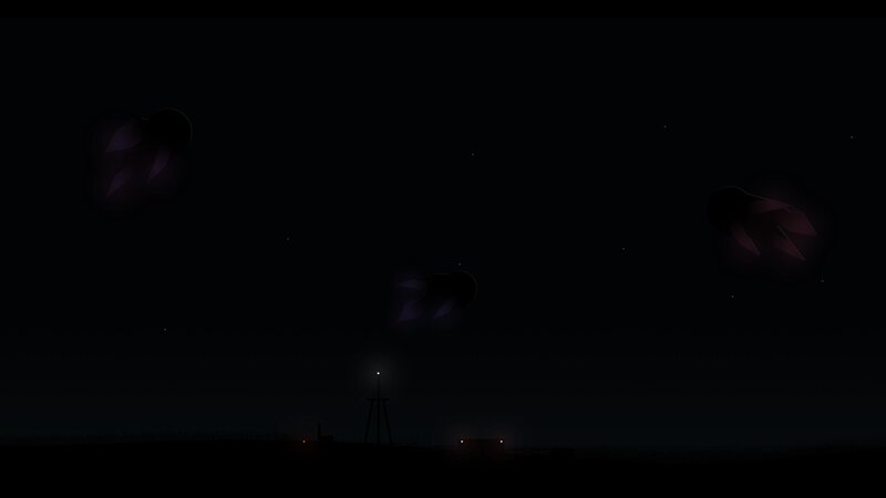 Silhouetted Structures at Night