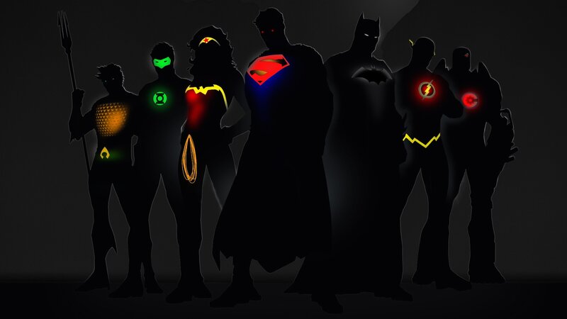 Silhouetted Superheroes — Black, Dramatic