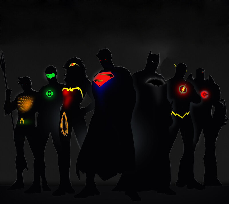 Silhouetted Superheroes — Black