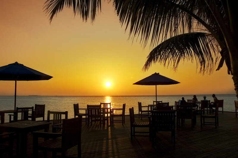 Silhouetted Tables at Sunset