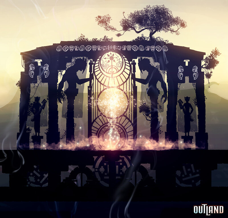 Silhouetted Temple Structure