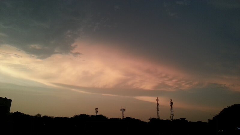 Silhouetted Towers at Dusk — Gray