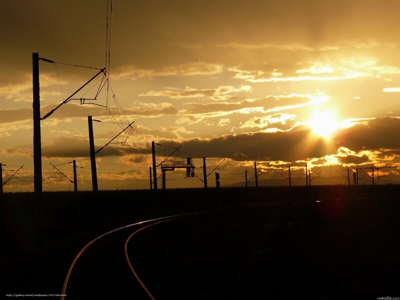 Silhouetted Train Tracks