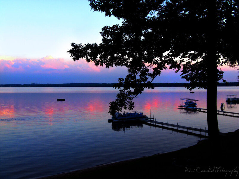Silhouetted Tree at Lake