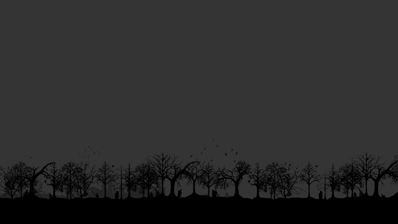 Silhouetted Trees and Figures — Black