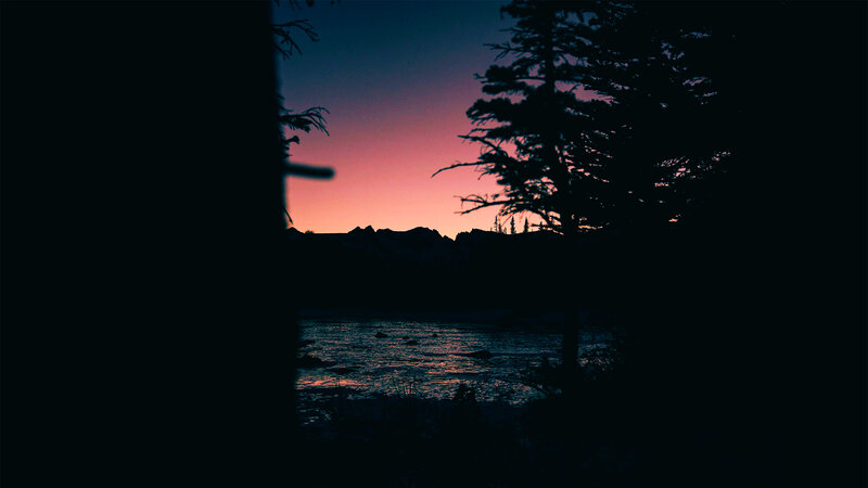 Silhouetted Trees and River