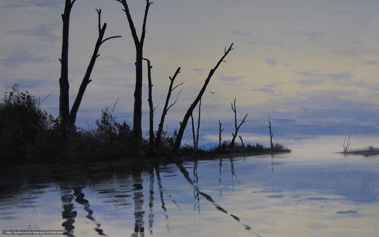 Silhouetted Trees at Dusk