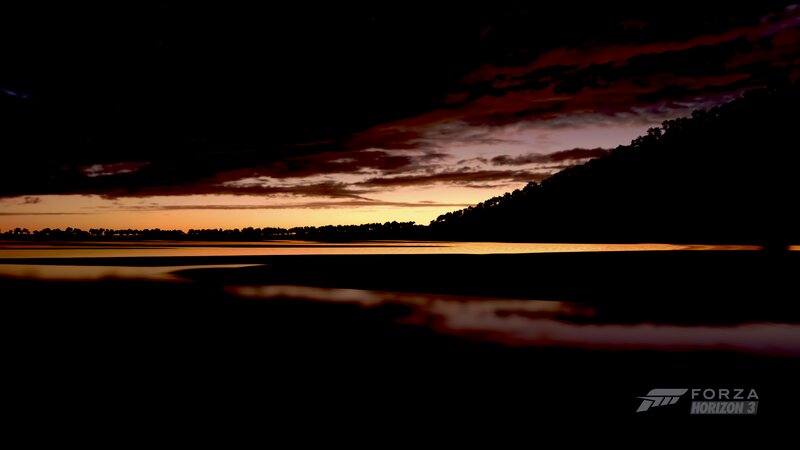 Silhouetted Trees at Sunset — Black, Dramatic, Digital Art