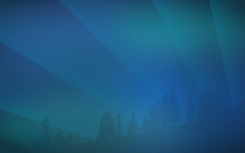 Silhouetted Trees on Hill — Blue, Serene
