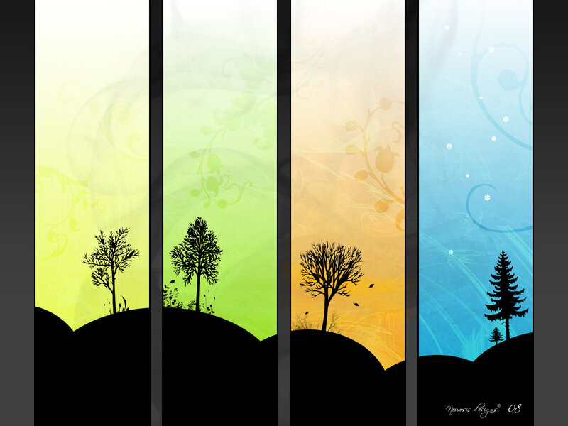 Silhouetted Trees on Hills — Yellow