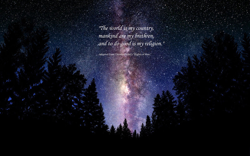 Silhouetted Trees under Stars — Black, Serene, Night