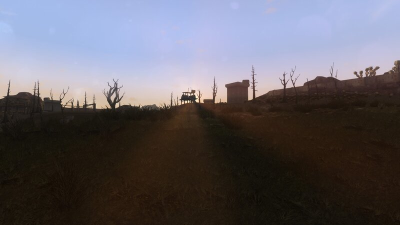 Silhouetted Wagon on Hill