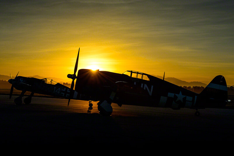 Silhouetted Warplanes