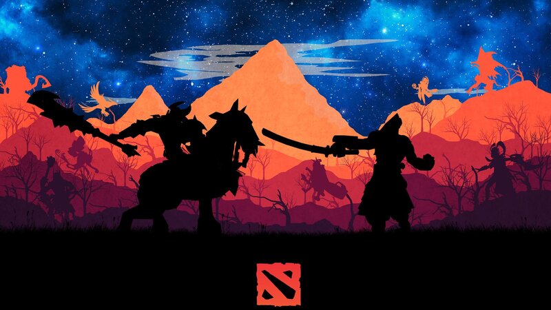 Silhouetted Warriors Fighting — Blue