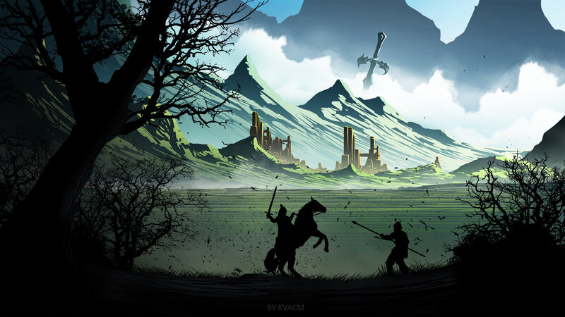 Silhouetted Warriors — Green