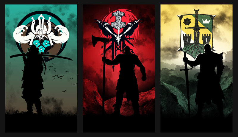 Silhouetted Warriors — Red, Dramatic, Digital Art