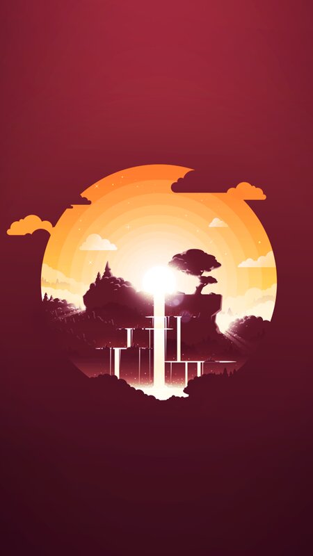 Silhouetted Waterfall