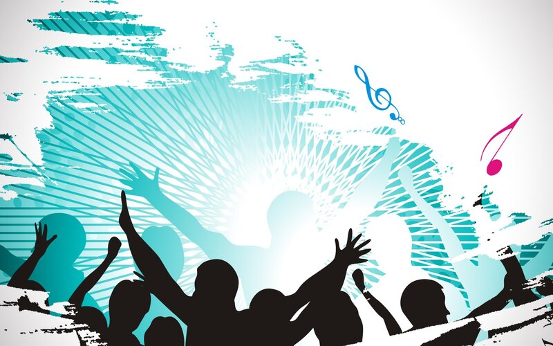 silhouettes at a music concert