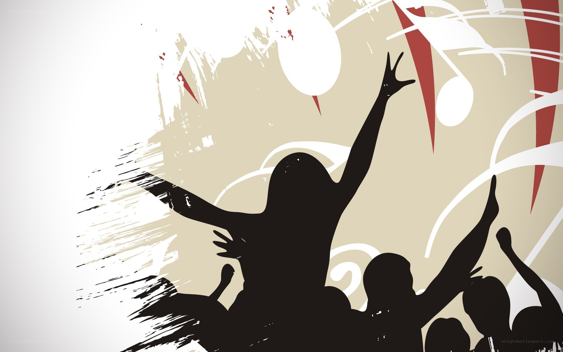 silhouettes at a music event