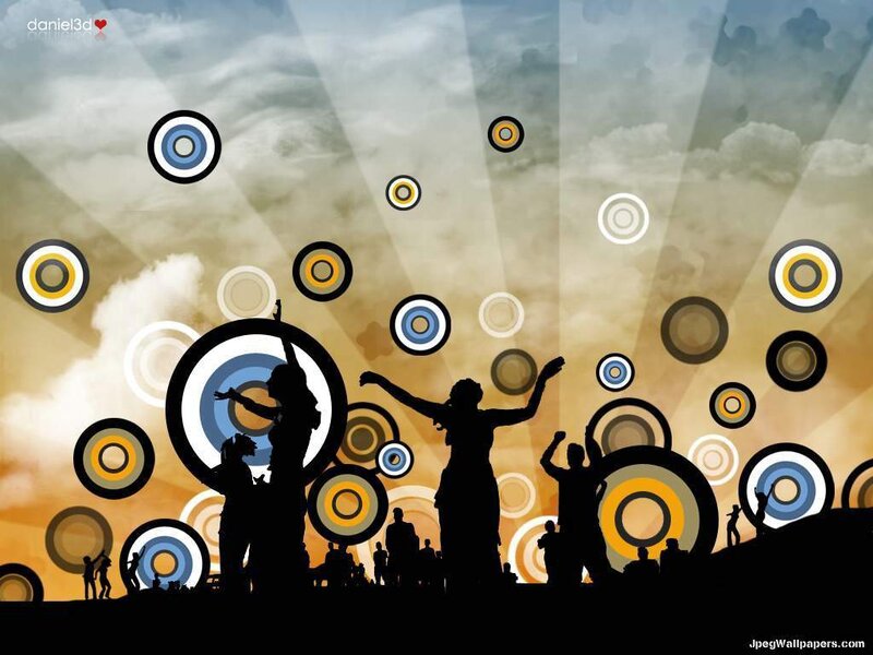 silhouettes at a music festival
