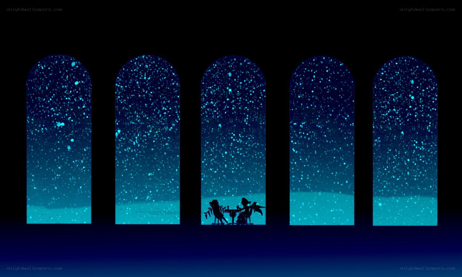 silhouettes at a window