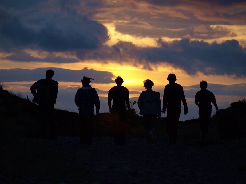 silhouettes at sunset