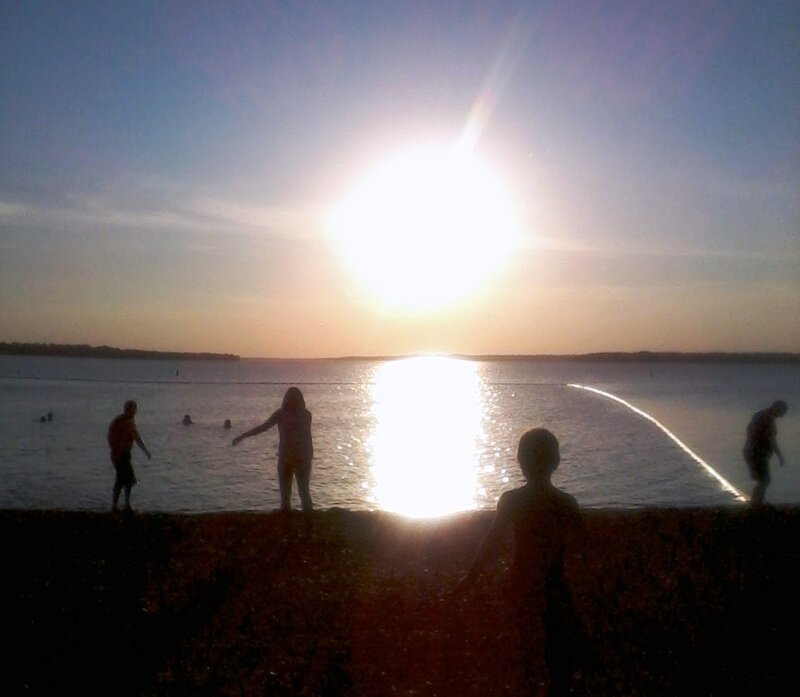 Silhouettes at Sunset — Blue
