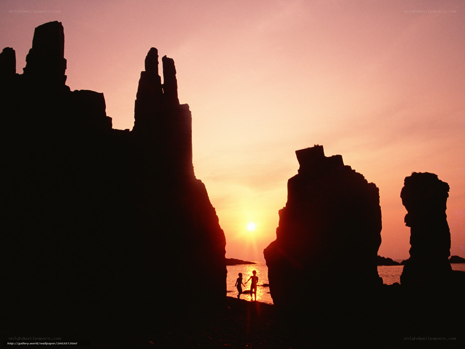 Silhouettes at Sunset on the Coast
