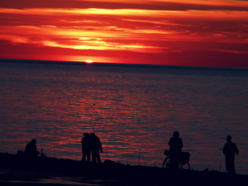 Silhouettes at Sunset — Red