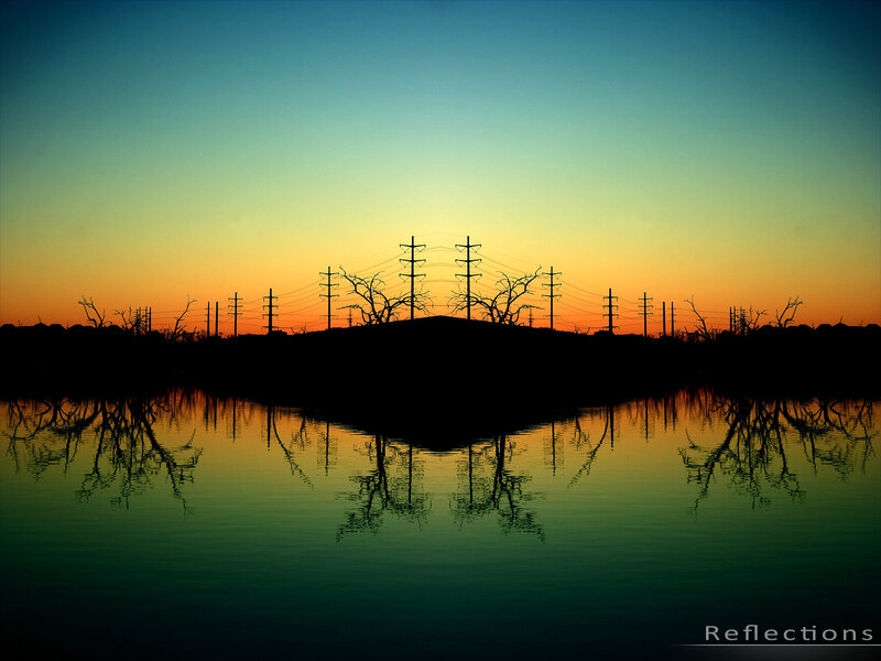 Silhouettes at Sunset Reflections